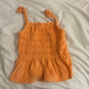 Orange towel material top
